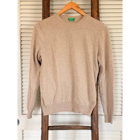 United Colors of Benetton Merino Wool Crewneck Sweater Classic Knit Size S - Picture 2 of 4